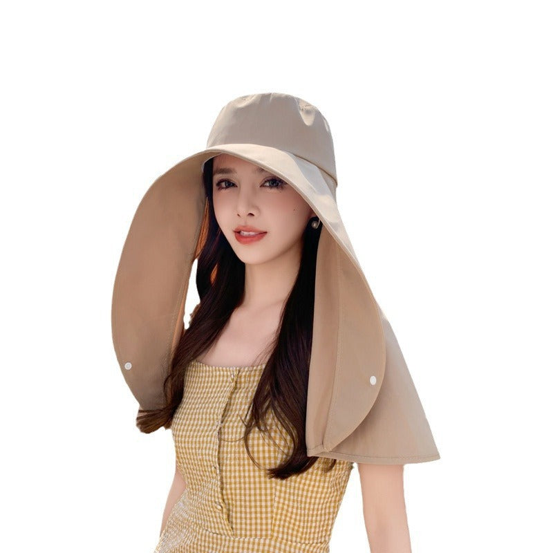 Integrated Neck And Shawl Sunscreen Hat