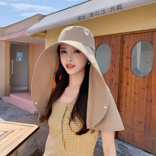 Integrated Neck And Shawl Sunscreen Hat